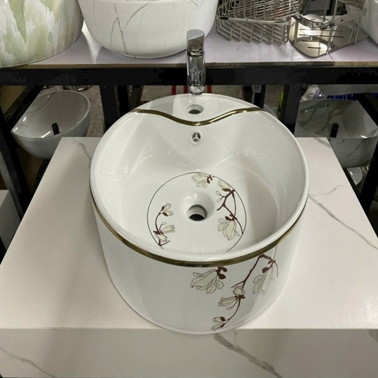 Bồn rửa tay sứ tròn